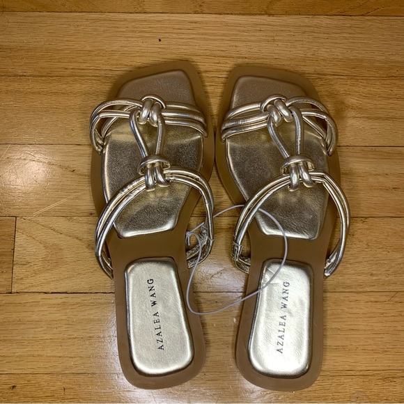 Azalea Wang Stetson Sandals in Gold - Size 7 - Picture 2 of 4